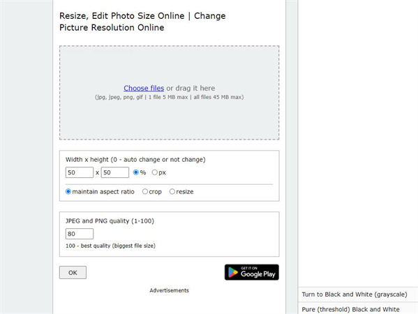 Cambiar la resolución de una imagen mediante un convertidor de fotos en línea