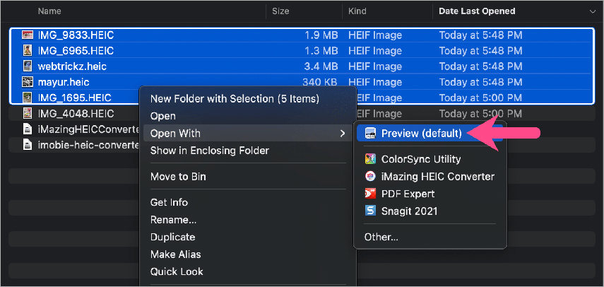 미리보기를 사용하여 heic을 jpg로 변환