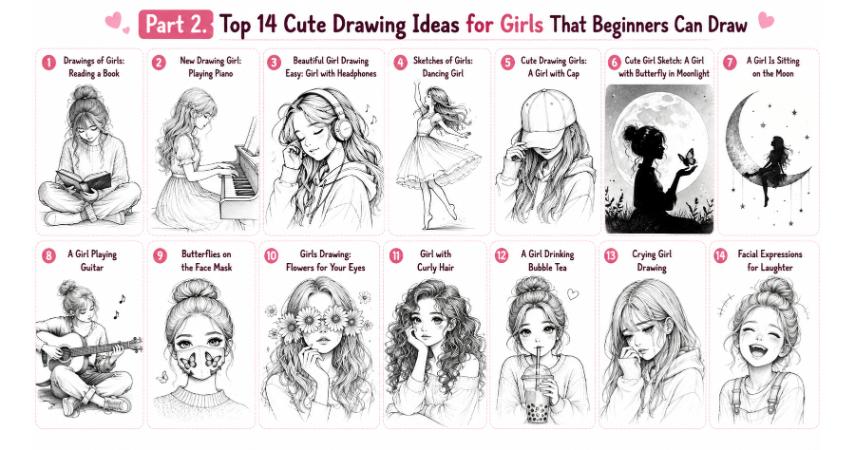 Cute drawing ideas for girls beginners