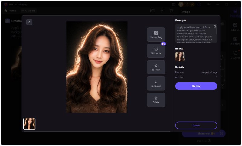 export lofi dusk filter image
