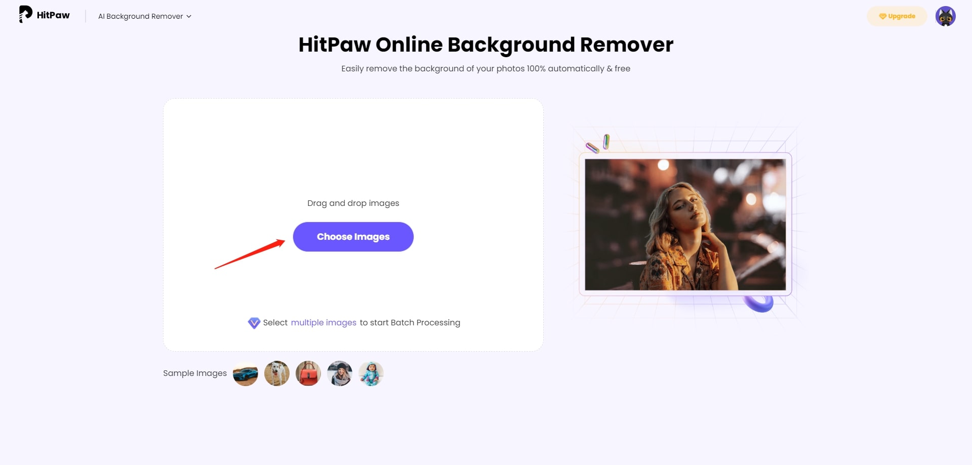 click choose images and remove background