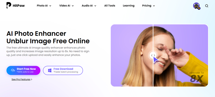 hitpaw online ai photo enhancer for quick image quality improvement