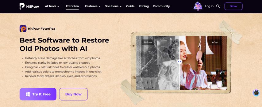 hitpaw fotorpea homepage screenshot