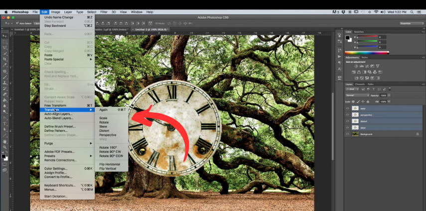 how to change the scale of an image in photoshop