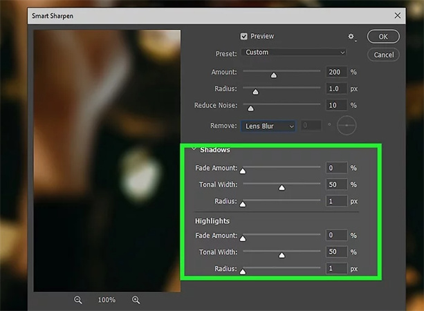 como eliminar el desenfoque del texto de una imagen con photoshop