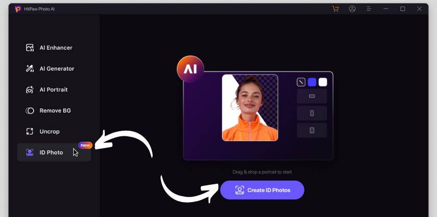 create id photo with hitpaw photo ai