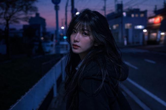 lofi dusk blue hour street