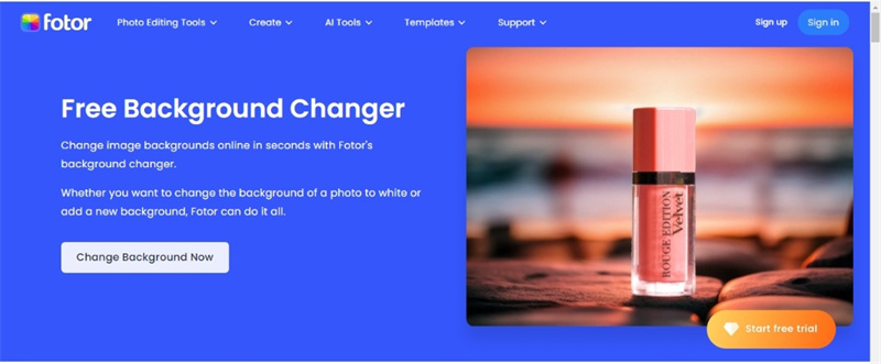 Online Passbild Hintergrund ändern mit Fotor Schritt 1