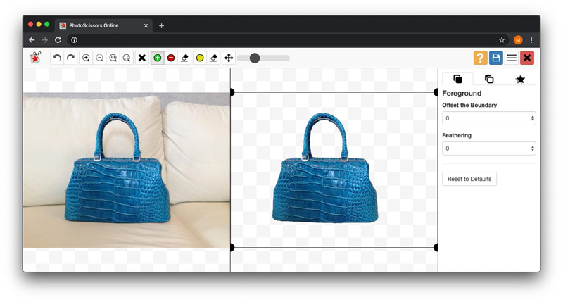 Reisepassgröße Foto Hintergrund ändern online mit Photoscissors Schritt 1