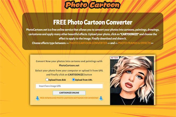 usar PhotoCartoon para hacer dibujos animados en línea gratis