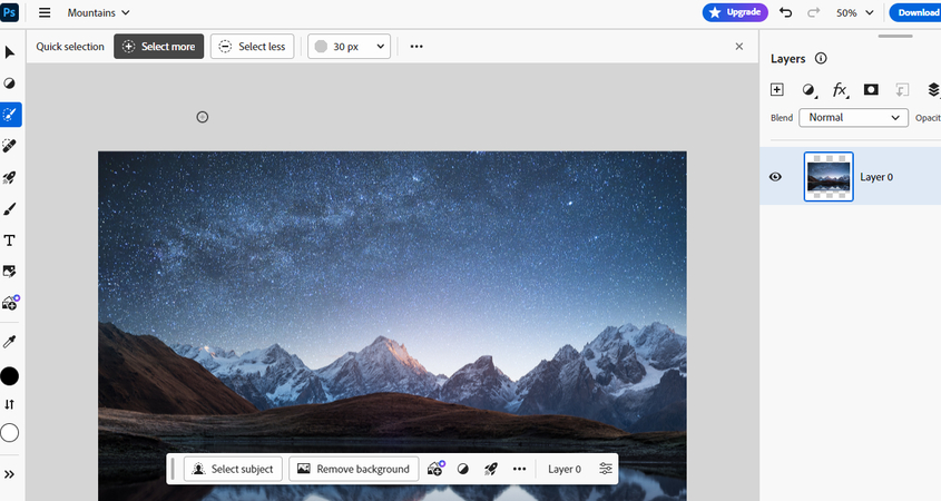 générer automatiquement un arrière-plan avec Photoshop