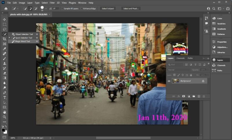 datum aus bild entfernen photoshop