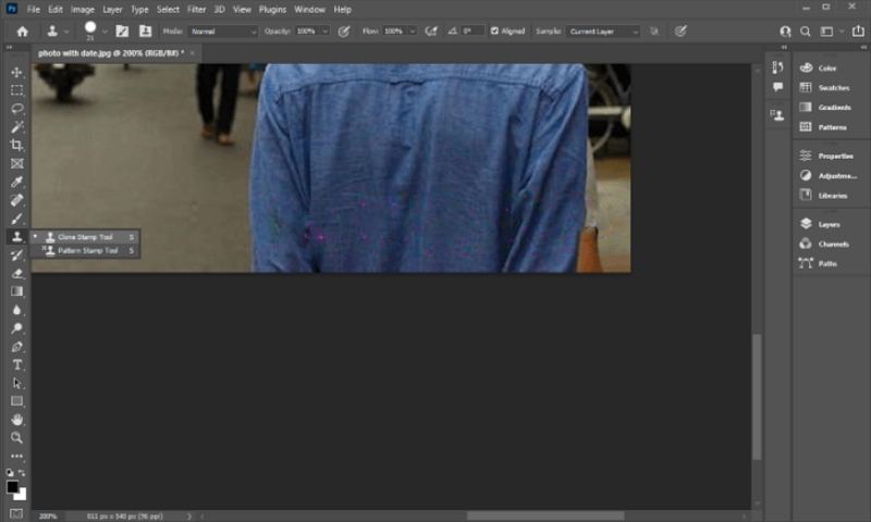 datum entfernen auf fotos