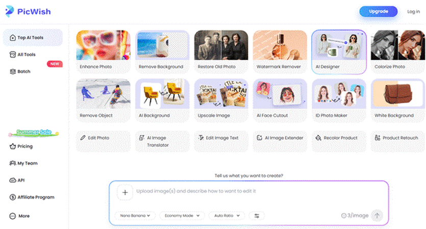 picwish ai photo enhancer for product images and background cleanup
