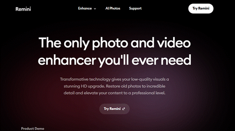 remini ai photo enhancer for restoring old and blurry photos