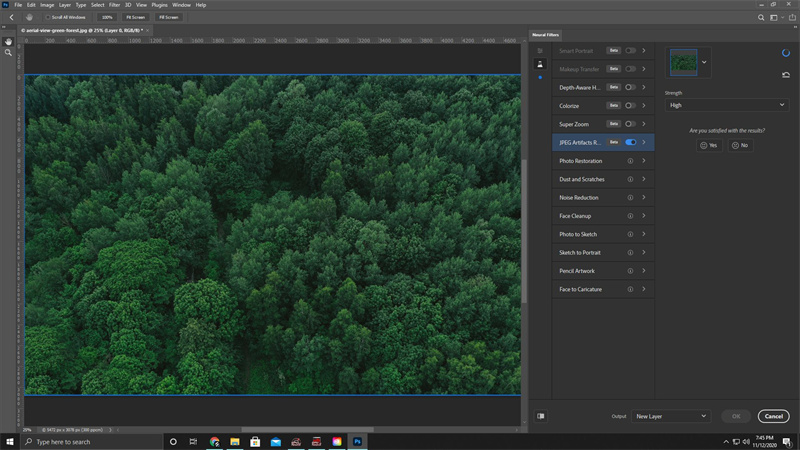 use o photoshop para remover artefatos jpeg