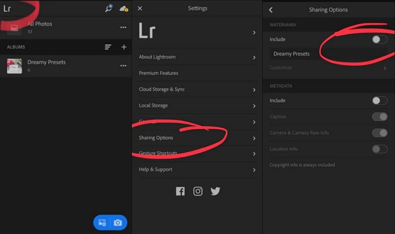 tirar marca d'agua no lightroom