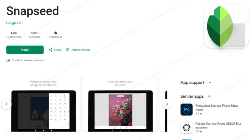 snapseed mobile app to unblur photos