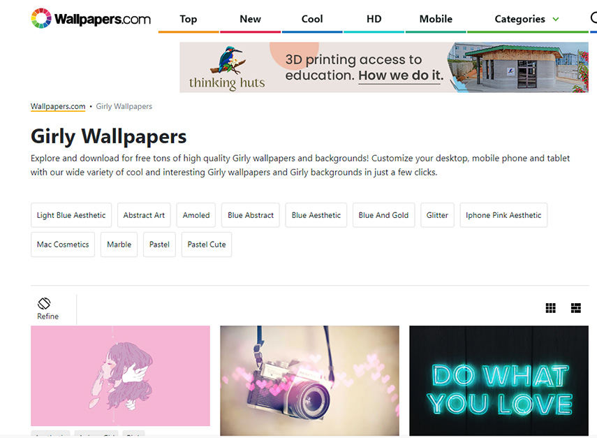 Girly wallpaper from Wallpapers