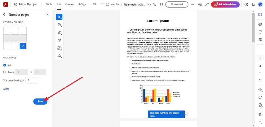 adobe acrobat pdf edit number pages