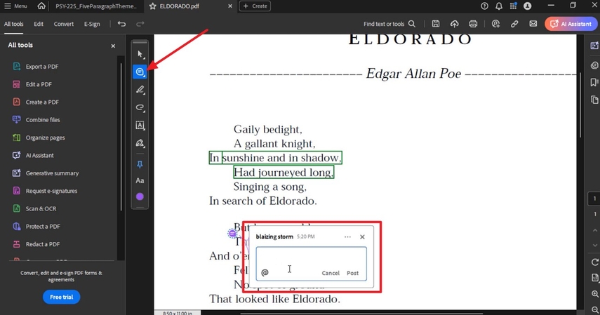 comments adobe acrobat pro dc pdf editor