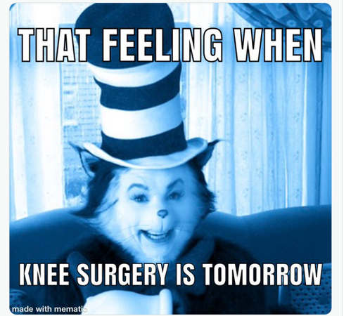 cat knee surgery meme tomorrow