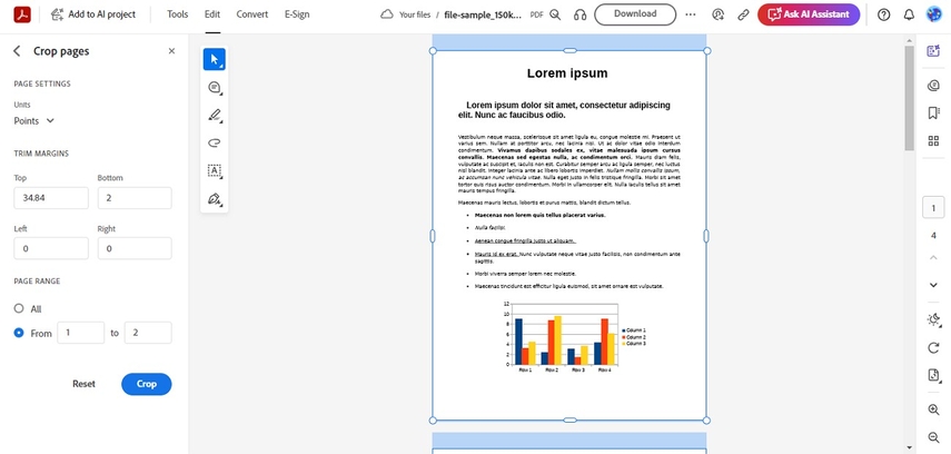 edit pdf document adobe crop pages