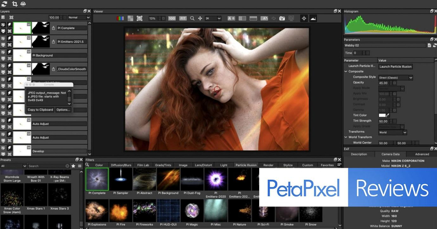 screenshot of optics by boris fx