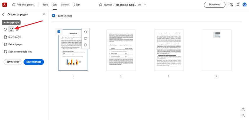 adobe pdf editor rotate pages pdf