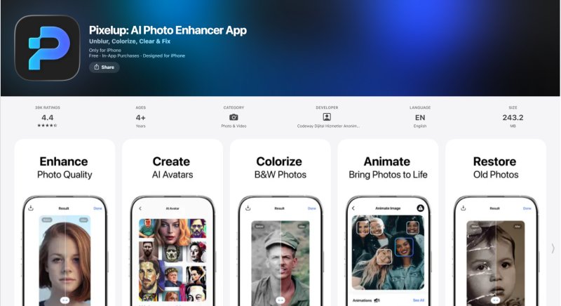 pixelup ai photo enhancer for iphone