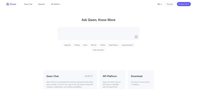 Qwen AI interface example