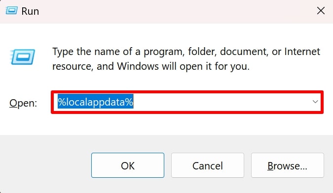 open local app data folder
