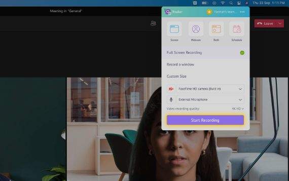 how to start a Microsoft Teams Meeting Recording