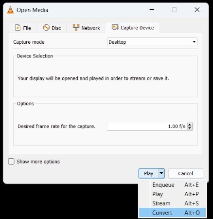 vlc settings to record screen