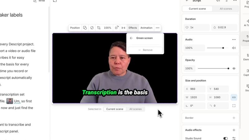 apply green screen effect