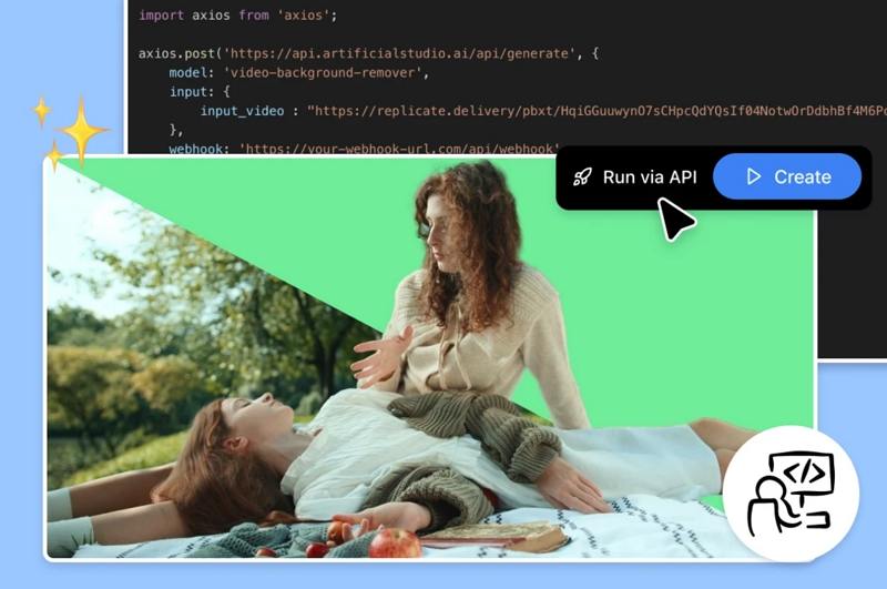 artificial studio video background remover features