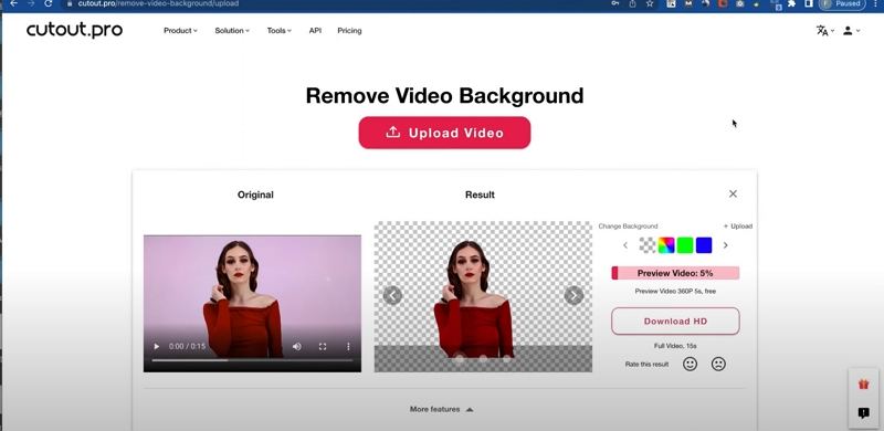 cutout pro remove video background