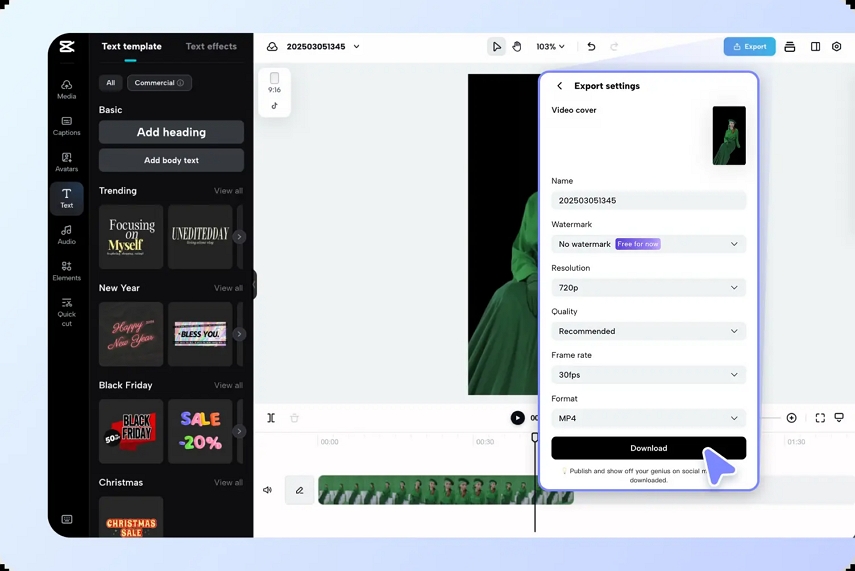 pippit export video after background removal