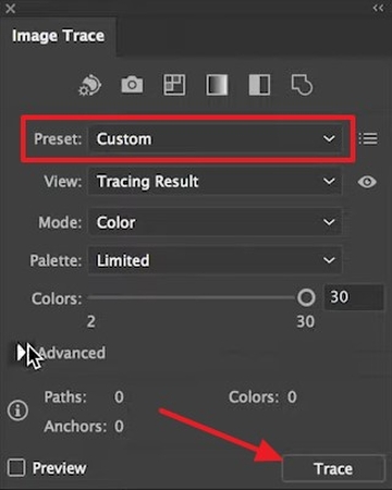 change preset remove checkered background