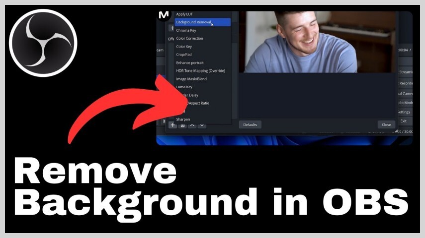 OBS Studio video background remover