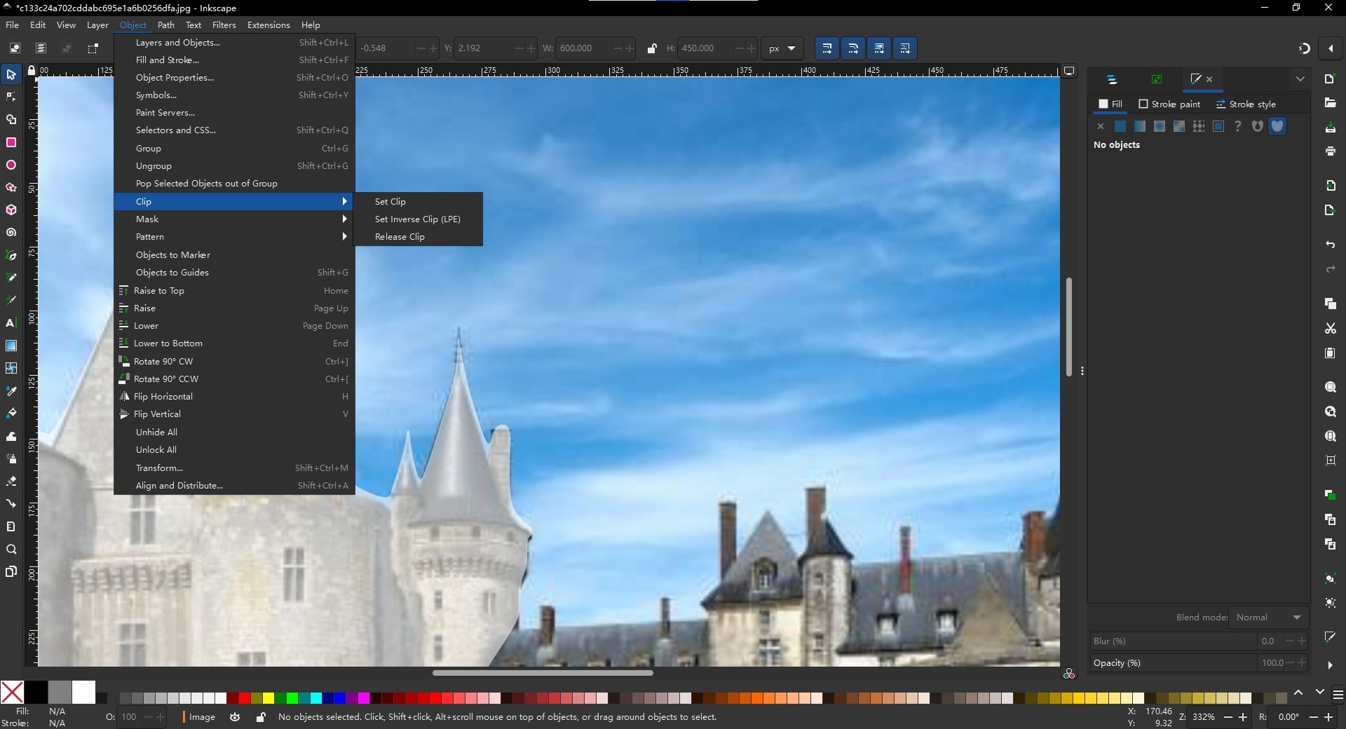 remove background of photo in inkscape