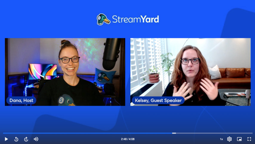 remove StreamYard video background