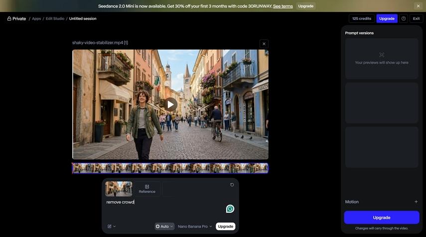 erase object from video in Runway ML
