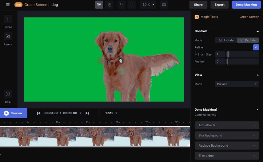 remove kling video background in runway