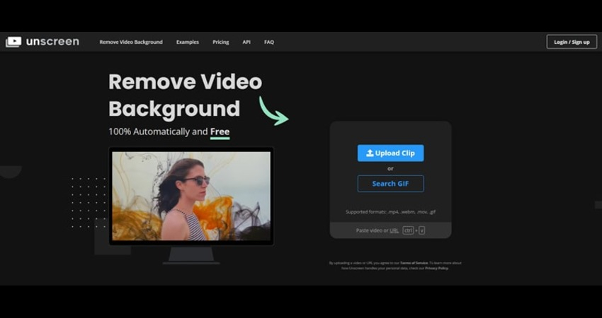 unscreen remove video background import video