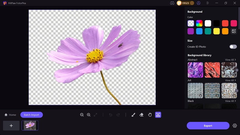 export remove checkered background from image
