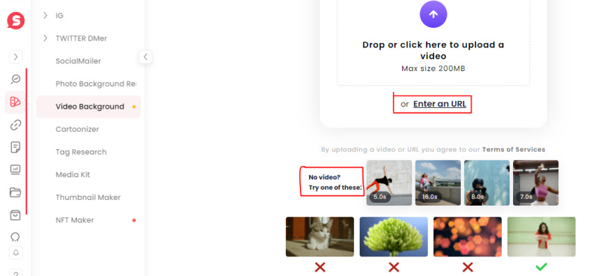 upload video to socialbook background remover