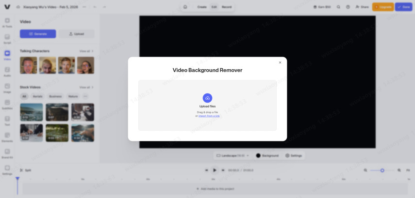upload video to Veed editor