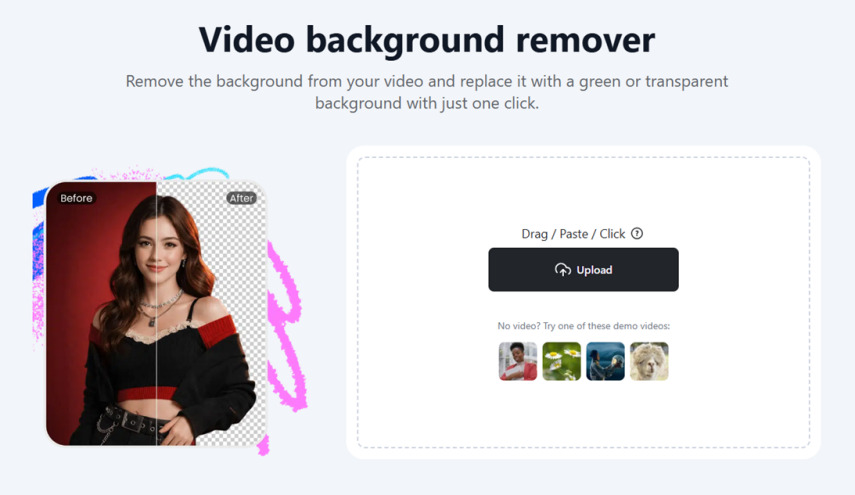 upload video to vmake background remover