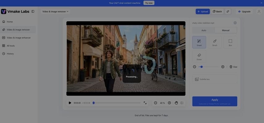 erase object from video online